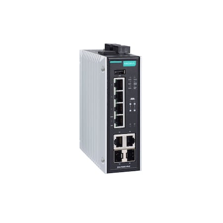 Moxa MgdEth PoeSwtch w/4 Poe+/60W 10/100Baset Prts, Eds-P506E-4Poe-2Gtxsfp-T EDS-P506E-4PoE-2GTXSFP-T